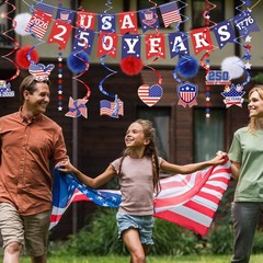 Aneco 250th Anniversary Decorations Set 4th of July Patriotic Decor USA Flag …