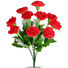 Silk Artificial Flower Bouquet 10 Head Carnations for Dining Room Decor