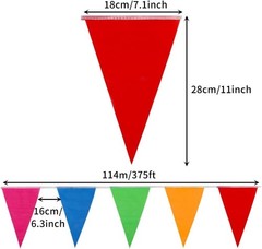Multicolor 375ft Party Pennant Banners – 300pcs Nylon Decor for All Occasions