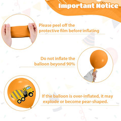 Construction Balloons, 12 Inch Black Yellow Orange Confetti Truck Construction P