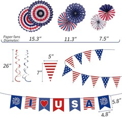 UOUYOO Patriotic decorations Party Fourth of July decor red white blue decoratio
