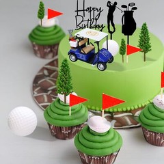 22Pcs Golf Cake Decorations Golf Cart Cake Toppers Heading for The Green Cake…