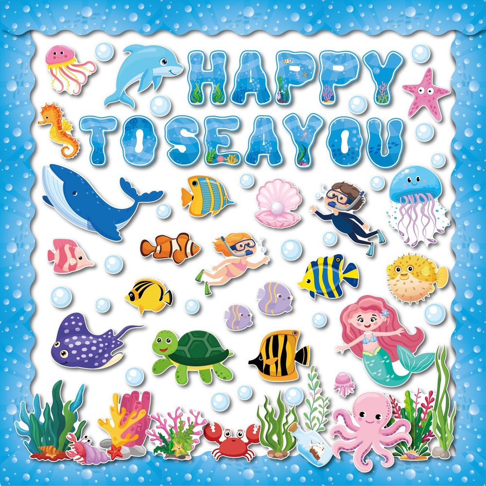 97 PCS Ocean Animal Bulletin Board Decorations Under The Sea Classroom Decor