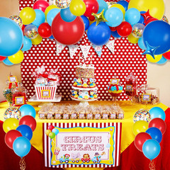 Carnival Balloon Arch Kit with 123Pcs Red Blue Yellow Rainbow Latex Confetti …