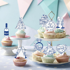 48pcs Something Blue Before I Do Theme Cupcake Toppers Something Blue Before I D