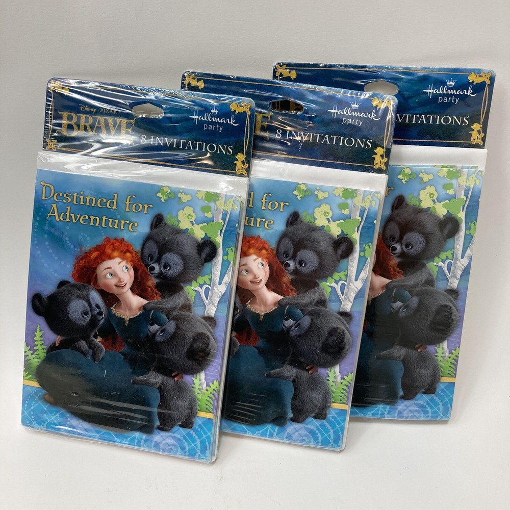 Hallmark Disney Pixar Brave Destined For Adventure Party Invitations 3 Packs
