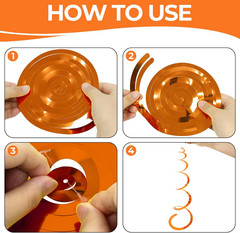 24 PCS Orange Hanging Swirl, Sparkle Ceiling Decorations, Plastic Streamer Party