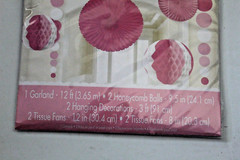 Pink Party Decorating Kit 9 Pieces Garland Honeycomb Balls Tissue Fans Celebrate