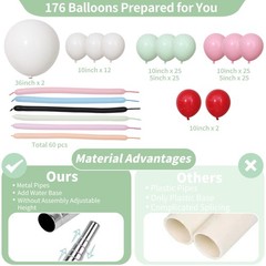 Ice Cream Balloon Column Stand Kit Set of 2, 7 Feet Height Ice Cream Adjustab…