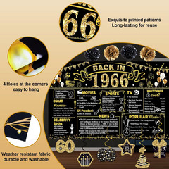60Th Birthday Decorations for Men Women, 103 PCS Back in 1966 Decorations, Vinta