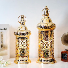 Gold Ramadan Lanterns Set of 2 with Timer – Perfect EID Gift
