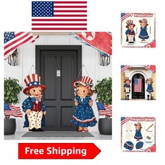 Patriotic 2-Piece Hanging Signs for Independence Day & Memorial Day Decor