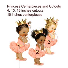 Peach Theme Little Princess Baby Shower Birthday Table Decoration