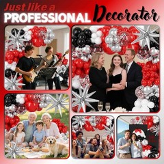 Red and Black Balloons Arch Kit – All-in-1 100Pcs Latex Balloons Gift Set for…