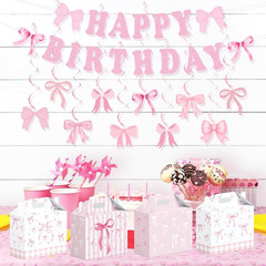 16PCS Pink Bow Paper Gifts Boxes for Birthday, Hot Pink Bachelorette, Engagement