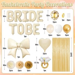 Bachelorette Party Decorations, Sand White Bride To Be Bridal Shower Balloons…