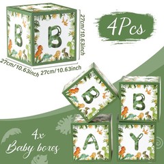 Dinosaur Baby Shower Decorations Box – Green Jungle Dinosaur Baby Boxes for B…