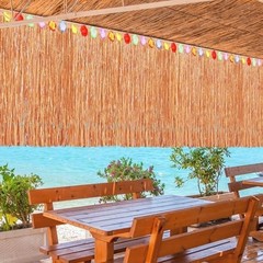 Fovths 8 Pack Luau Grass Table Skirt Natural 9 Feet x 29.5 Inch Hawaiian Tabl…
