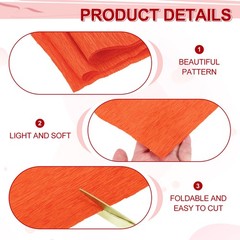 2pcs Crepe Paper Roll Crepe Paper Decoration 8.2ft 7 Inch Orange Red
