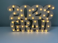 Graduation Party Marquee Lights: Grad Sign 2026 Lights up-each part is 17×6 in