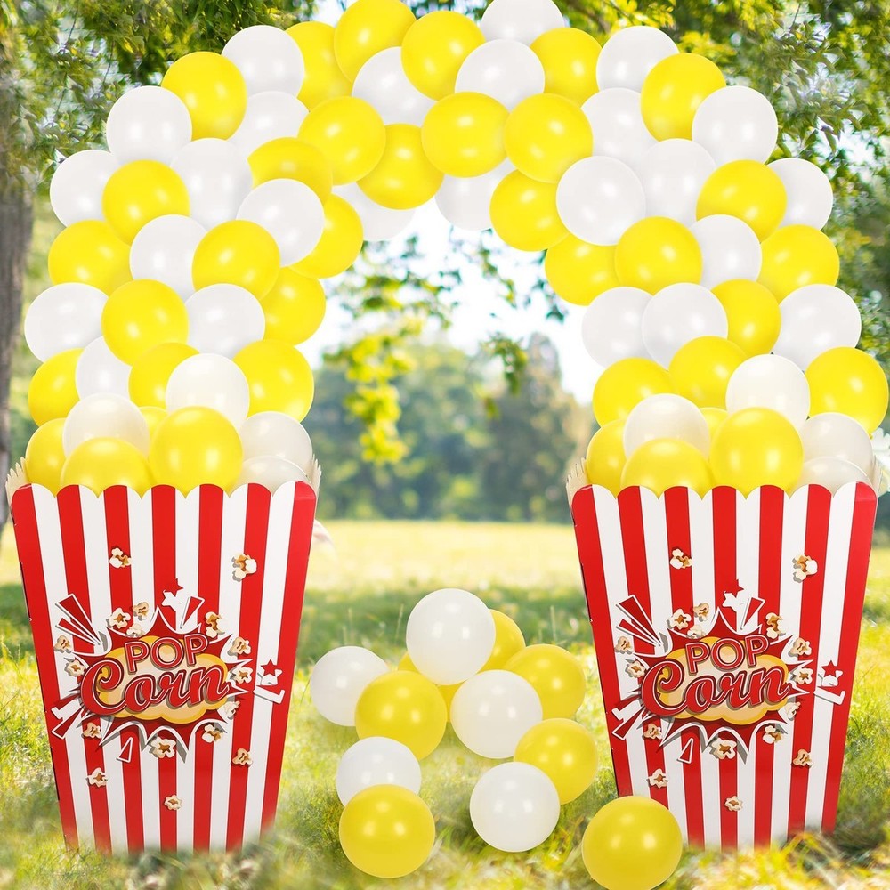 Sosation 2 Pack Giant Popcorn Prop Cardboard Stand Up Balloons Movie 3D Popcorn