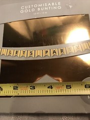PARTY BANNER Customizable Kit NEW NIB 10 Feet Gold 14 Pennants Party Decor DIY