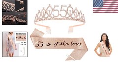 Birthday Diva Set: 55th Crown & Sash – Stunning Design for Fabulous Celebrations