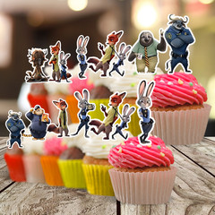 Zootopia Party Supplies birthday decoration table cloth plate cupcake topper