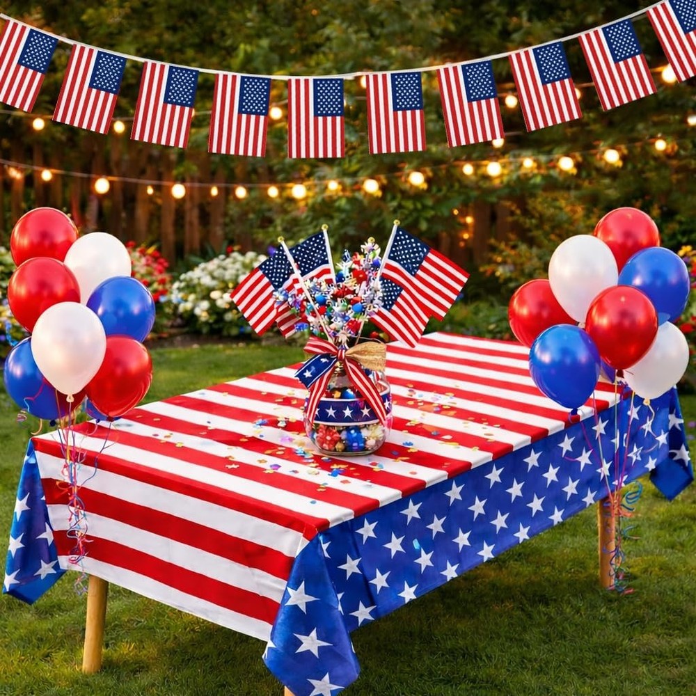 4th of July Decorations Set, Patriotic Party Supplies with Red ,Blue , White