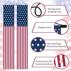 Celebrate with a Stylish American Flag Banner – 70″x13″ for Indoor/Outdoor Use