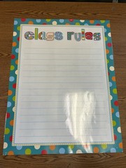 Polka Dot Paper Classroom Banner ,Class Rules Sign, Calendar Numbers