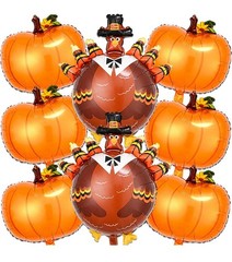 24 Fall Thanksgiving Mylar Balloon Maple Oak Leaf Acorn Pumpkin Squirrel Turkey