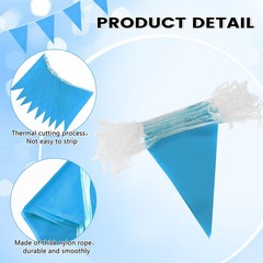 Hahafelt 50 Feet Pennant Banners Flags 40 Solid 11.81 x 7.09 inches, Sky Blue