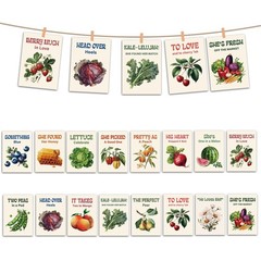 Farmers Market Bridal Shower Decorations, Fruits and Vegetables Banner Cards …