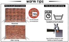 Red Retro Brick Wall Photo Backdrop Polyester Brick Photography Background