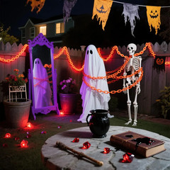 2/3M Halloween Plastic Chain Lights Props Chains with 8 Lighting Modes Lights