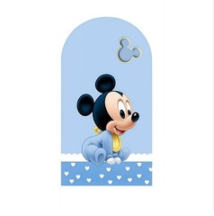 Mickey Mouse Prince Crown Arch Backdrop Cover Birthday Party Background Prop