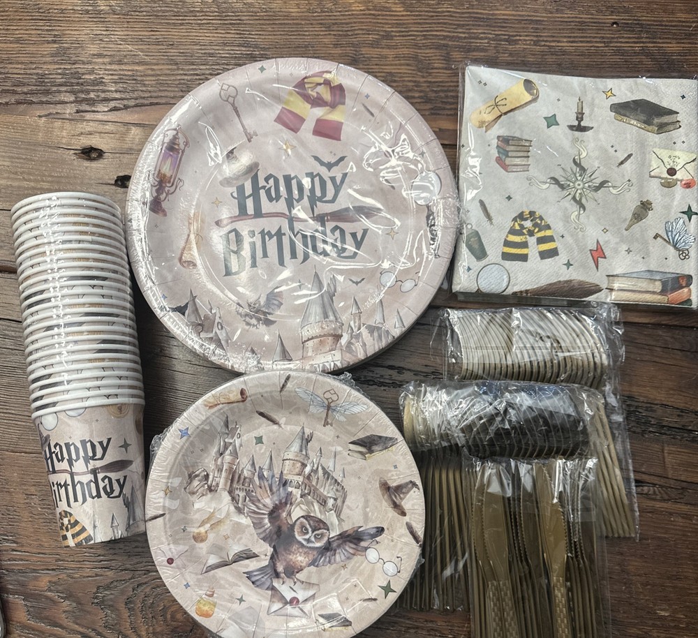 20 Guest Magical Wizard Birthday Party Supplies School Decorations Tableware