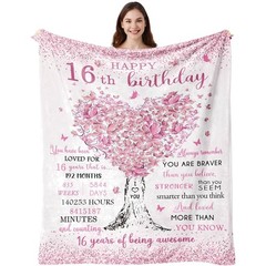 16th Birthday Decorations – Floral Throw Blanket