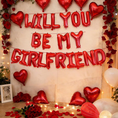 16 Inches Red WILL YOU BE MY GIRLFRIEND Proposal Letter Balloons with Heart-Sh