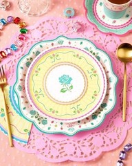 Tea Party Plates – 32pk, 16 9″ + 16 7″ | Garden Party, Birthday Decorations,