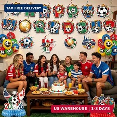 2026 World Cup Soccer Party Decorations Kit, Football Theme Decorations with Ban