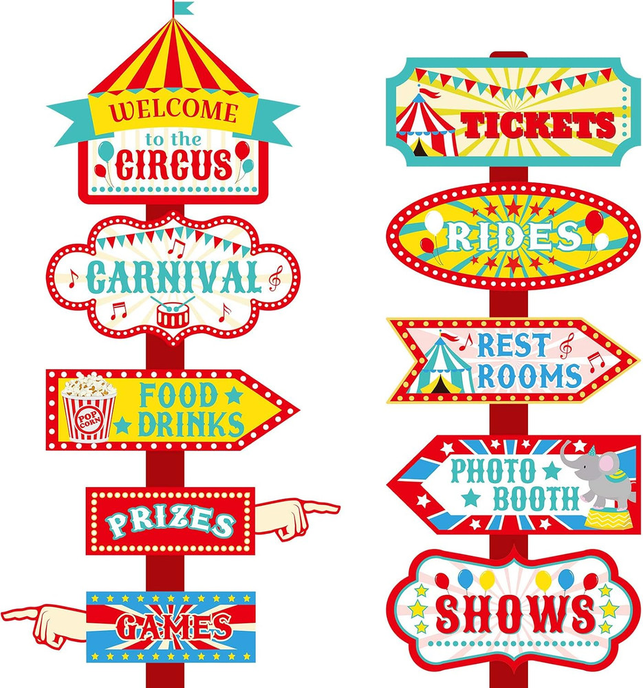 20 Pieces Party Direction Signs Decor, Welcome Directional Signs for Birthday Sh