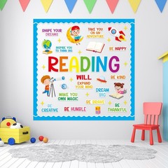 Reading Bulletin Board Decorations Set Colorful Inspirational Classroom Planet