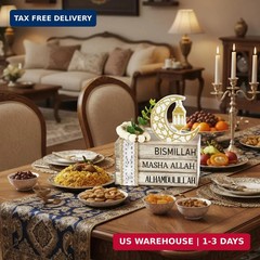 Ramadan Decorations for Home Eid Mubarak Decorations Wood Ramadan Table Sign Gol