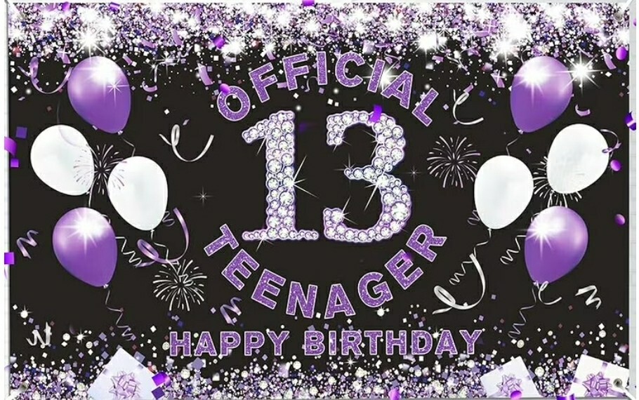 13th Birthday Decorations Banner for Official Teenager Party Banner
