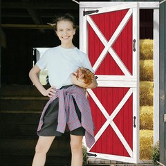 1 Pc Farm Barn-Door Polyester Door Cover, 72.83″x35.43″ Half Open Barn-Door P…