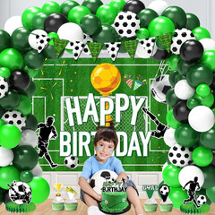 Soccer Birthday Party Decorations, 120Pcs Kit with Tablecloth, Backdrop