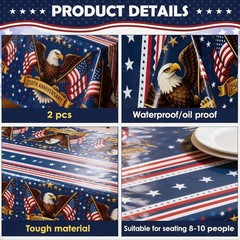 Vibrant 250th Anniversary Tablecloths for 4th of July and Memorial Day – 2 Pack