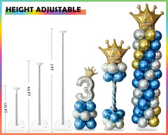 Balloon Column Stand Kit Set of 2 Adjustable 7FT Metal Tower Party Decor DIY Kit